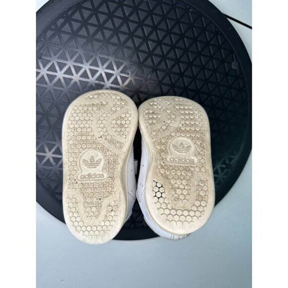 Adidas Stan Smith Toddler Sz 5K Sneaker White Green Hook & Loop - Picture 6 of 6